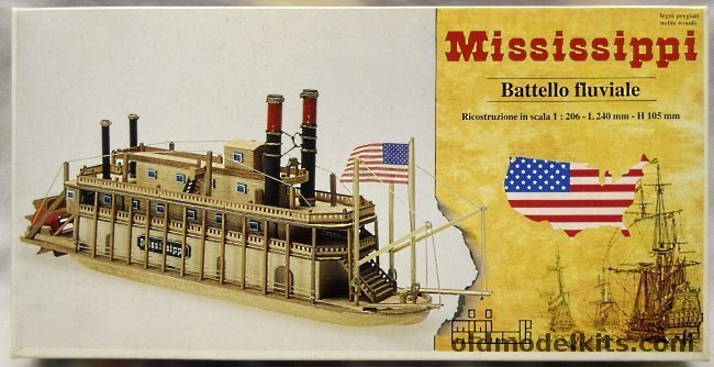 Mamoli 1/206 Mississippi Riverboat, MM13 plastic model kit